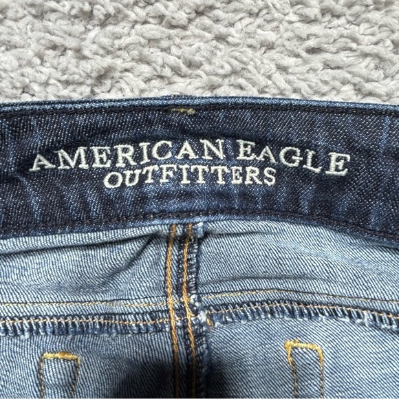 American Eagle Jeans Womens 4 Artist Crop Stretch Dark Wash Capri Pedal Pushers - Picture 2 of 4